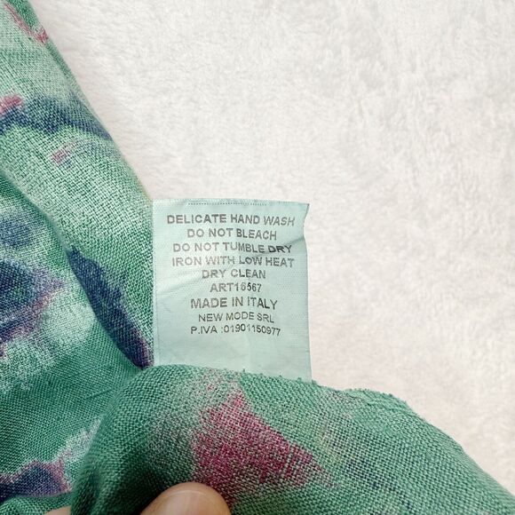 BELLA UMBRA 100% Linen Halter Floral Sundress Bow Green Made In Italy Sz XS - Picture 8 of 8